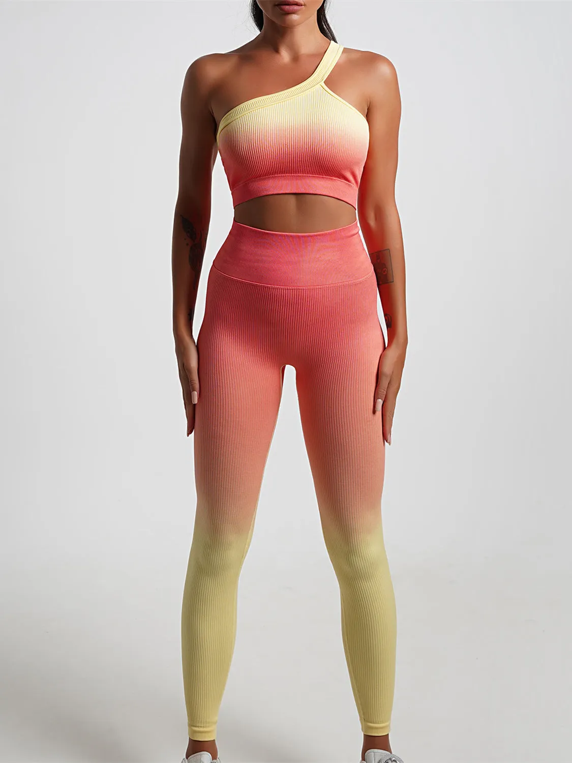 ZASUWA Female Fantasy Ombre Ribbed Sports Bras