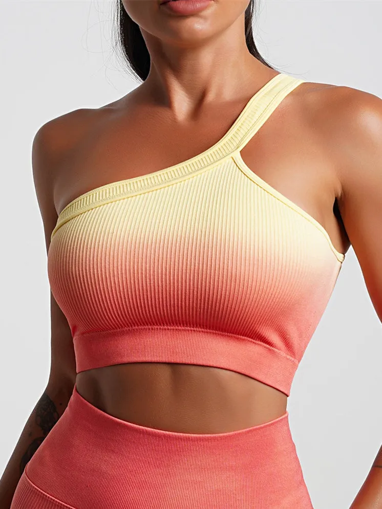 ZASUWA Female Fantasy Ombre Ribbed Sports Bras
